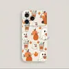 Capa de celular fofa de fantasma e abóbora em desenho animado com estampas divertidas, capa macia de silicone para Apple 18 Pro, capa de celular de Halloween
