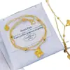 Loja de Ouro Mesmo Estilo Banho de Ouro Brilhante Camada Dupla de Contas Trituradas Gelo Trevo Dupla Face Pulseira para Mulheres, Joias de Alta Qualidade Transmissão ao Vivo