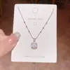 Collar cuadrado pequeño de circón ultrabrillante estilo coreano para mujer, lujo ligero, elegante, cadena para clavícula de acero de titanio de alta gama, venta al por mayor