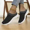 Sapatos casuais femininos de verão para usar sem cadarço, slip-on de malha respirável para praia, importados, para mulheres