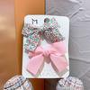 Nueva Horquilla de Lazo Floral Coreana Color Sólido para Niños Juego de Pinzas de Pico de Pato Lindo Clip para Flequillo Clip Lateral Horquilla