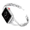 Adequado para Apple Watch6 Geração X Tipo Diamond Strap iwatch5/SE Pulseira Pulseira de Metal Diamante Garfo Pequeno
