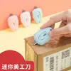Estilete Portátil com Trava de Segurança, Mini Canivete para Abertura de Pacotes, Cortador de Papel Dobrável, Material de Escritório de Aço Inoxidável