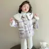 Abrigo de lana forrado de polar para niñas, nuevo estilo otoño/invierno 2025, abrigo de polar de una pieza engrosado para niñas pequeñas, ropa de invierno cálida
