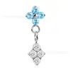 Pingente Popular de Flor de Ameixa com Zircônia Transfronteiriço, Pingente Brilhante de Diamante em Forma de Losango, Brincos DIY Versáteis da Moda, Joias para Piercing Atacado