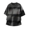 Camiseta de manga corta con estampado de rayas tie-dye 2026 para hombre, estilo retro americano, corte holgado, top de media manga de verano para pareja, camiseta de marca moderna