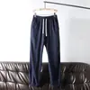 Calça Casual Masculina de Linho Respirável com Cintura Elástica para o Verão 3058