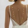 Corrente de corpo de metal estilo praia com franjas e lantejoulas, corrente nas costas halter, joia transfronteiriça europeia e americana, colar elegante