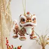 Chaveiro Novo Estilo Chinês Dança do Leão Pingente Plano de Acrílico Decoração de Carro Mochila Chaveiro Estilo Chinês