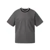 Nanxia Retro Americano Verão Novo Coreano Minimalista Estilo Old Money Color Block Oversized Pesado Manga Curta Camiseta