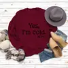 Amazon Cross-Border Outono e Inverno Tops Femininos Comércio Exterior Outono e Inverno Sim Estou com Frio Estampado Casual Solto Moletom