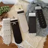 Calcetines de encaje floral vintage de otoño e invierno hasta la mitad de la pantorrilla, calcetines de algodón puro hipoalergénicos de Zhuji, calcetines versátiles para mujer, calcetines apilados Maillard
