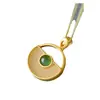 Pingente de disco de jade Jade branco design de moda feminino senso de design celebridade da internet ouro areia estilo antigo colar corrente para clavícula feminina marca nova