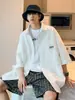 Camisa de Manga Corta para Hombre en Verano, Seda de Hielo Delgada, Estilo Salino de Alta Gama, Estilo Novio, Chaqueta Camisa Guapa de Manga Media, Estilo Harajuku