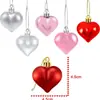 12 PIEZAS colgante de bola de colores en forma de corazón adornos de Navidad colgante para fiesta del Día de San Valentín decoración de tienda en centro comercial bola de amor