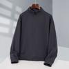 Nueva Sudadera con Cremallera de Otoño e Invierno Forrada de Felpa Tejida Color Puro Suelta Moderna Sencilla Versátil Cuello Alto Hombro Descubierto Raglán Cárdigan