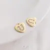 Zirconita Micro-Pavimentada Chapado en Oro de 14K Electrochapado 26 Letras Etiqueta de Corazón de Durazno DIY Pulsera Collar Colgante Joyería Colgante