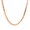 Europeu e Americano Simples Personalizado Liso Corrente Corrente de Cintura Conjunto Joias Aço Inoxidável Banhado a Ouro 18K Corrente de Caixa Longa Colar Pulseira para Mulheres