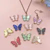 Goteo de Aceite 10 Colores Acrílico Punto Diamante Mariposa Set Colgante Colgante DIY Collar Pendientes Accesorios de Joyería Paquete de Materiales