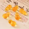 [Esmalte Zibo] Tienda de Calabaza Dios de la Riqueza y la Fortuna Regalo Artesanía para el Hogar Adorno de Cristal Amarillo Feng Shui para Atraer Riqueza