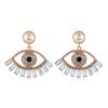 Aretes de Perlas Ojo del Diablo Exagerados de Personalidad Transfronteriza Europea y Americana para Mujer Aleación con Incrustaciones de Diamantes Aretes de Celebridad Cibernética Ins Aretes