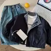 Chaqueta para Niños Bangcheng 2026 Primavera y Otoño Nuevo Estilo Versión Coreana Chaqueta Reversible de Dibujos Animados para Niños Ropa de Otoño Elegante para Niños de Moda