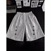 Shorts Masculino Verão Tie-dye Bordado Versátil Jovem Marca Tendência Design de Nicho Calças Largas de Cinco Pontos Casuais para Praia