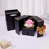 Caja de Regalo Flor Rosa Eterna, Joyería, Flores Conservadas, Regalo de Navidad para Niñas, Collar y Aretes Románticos, Regalo de San Valentín