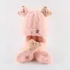 Gorro de bebé con diseño de nariz de oso, gorro tejido lindo de invierno para niños y niñas, gorro cálido para bebés y niños pequeños