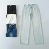 Pantalones de Mezclilla Sueltos Rectos de Tiro Bajo Estilo Americano Largos Hasta el Suelo Verano 2025 Lavados Vintage Adelgazantes de Pierna Ancha Largos Hasta el Suelo