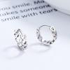 Pendientes de Corazón Hueco para Mujer Plata de Ley 925 Diseño Nicho Japonés Coreano Simple ins Pequeño Aro de Hebilla para la Oreja Joyería