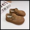 Zapatos Casuales Retro para Niños 2026 Primavera Nuevo Estilo Punta Grande Lindos y Originales Zapatos de Piel para Niños y Niñas, Zapatos de Una Sola Pieza, Gamuza Modernos
