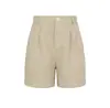 [Em Estoque] Shorts Casuais de Linho Fino com Cintura Média-Alta