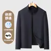 (À prova de três e fácil de cuidar) Nova jaqueta masculina de outono, gola alta moderna, nylon-spandex, ligeiramente elástica, jaqueta curta casual