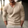 Malha Masculina Europeia e Americana Outono e Inverno Transfronteiriça Gola V Slim Cor Lisa Manga Longa Malha Pulôver Masculino Malha Base