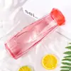 Vaso de Agua Transparente de Vidrio Diamante Vaso de Agua Portátil para Estudiantes con Tapa Vaso de Mano Colorido para Deportes al Aire Libre Poligonal