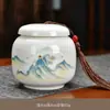 Porcelana Branca Dehua Mini Lata de Chá Cerâmica Pequena Caixa de Embalagem para Chá Lata Portátil Porcelana Jade Gordura de Carneiro Sem