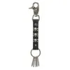 Chaveiro Decorativo de Couro Masculino com Crânio de Liga Criativo e Personalizado, Acessório de Decoração de Halloween Estilo Longo Simples