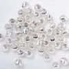 Cuentas de Linterna Plateadas de Cobre Puro que Conservan el Color, Cuentas Pequeñas de Plata, Cuentas Redondas, Pulsera, Collar, Cuentas Espaciadoras, Accesorios para Joyería de Cuentas Hecha a Mano DIY