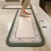 Tapete de piso para cozinha vintage, antiderrapante, resistente a óleo, lavável, resistente à sujeira, resistente ao desgaste, absorvente de água, secagem rápida, tapete de piso de terra de diatomáceas