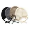 Nuevo Gorro de Punto de Cachemira Sencillo Versátil Color Sólido Otoño/Invierno para Mujer con Borde Plegado Protección para las Orejas Cálido Protección contra el Frío Gorro de Lana