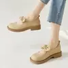 Zapatos Mary Jane de Cuero Retro Franceses para Mujer 2026 Estilo Nuevo Poco Profundos con Lazo Verano Slip-On Planos de Moda