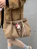 Bolso de Mano Retro de Nicho de Gran Capacidad para Mujer, Bolso de Viaje, Nuevo Bolso Tote de Gamuza 2025, Bolso de Hombro Simple