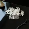 Acessório de Cabeça Coroa Colorida de Cristal Estilo Coreano Guirlanda de Casamento para Noiva Pente de Cabelo Acessório de Cabelo Flor de Cristal para Cabeça Pente Simples Ornamento