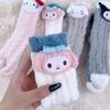 Sanrio Calcetines Nuevos de Forro Polar Coral Transpirables Gruesos Cálidos Blancos Lolita Lindo Dibujo Animado para Dormir Piso