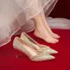 Nuevos Zapatos de Novia Estilo 2025 Que Son Cómodos para los Pies, Adecuados para Vestidos de Boda, Tacones Altos de Tacón Fino, y Zapatos Planos para Mujer para Uso Diario