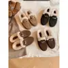 Zapatos mullidos de tacón oculto de 4 cm estilo mismo que Uva Mamá para mujer, otoño e invierno, hebilla de bloqueo cálida, con felpa, mocasines Birkenstock, pantuflas a medias