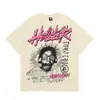 Hermosa Moda Hell Star Ins Mismo Estilo Vintage Estampado Top para Hombre y Mujer Casual a la Moda Algodón Puro Lavable Camiseta de Manga Corta