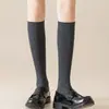 Calcetines de canalé de algodón de doble aguja de micropresión para pantorrilla para ir al trabajo en otoño, estilo escolar JK japonés, Lolita, Miu, calcetines holgados estilo coreano
