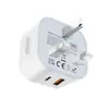 Carregador pd20w de venda quente transfronteiriço adequado para carregador Samsung Apple 15 20w plugue padrão UK porta dupla C carga rápida